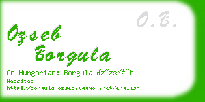 ozseb borgula business card